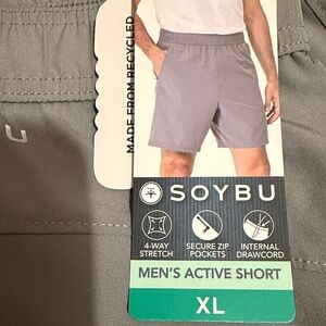 Soybu  active shorts with secure zip pockets size XL NWT